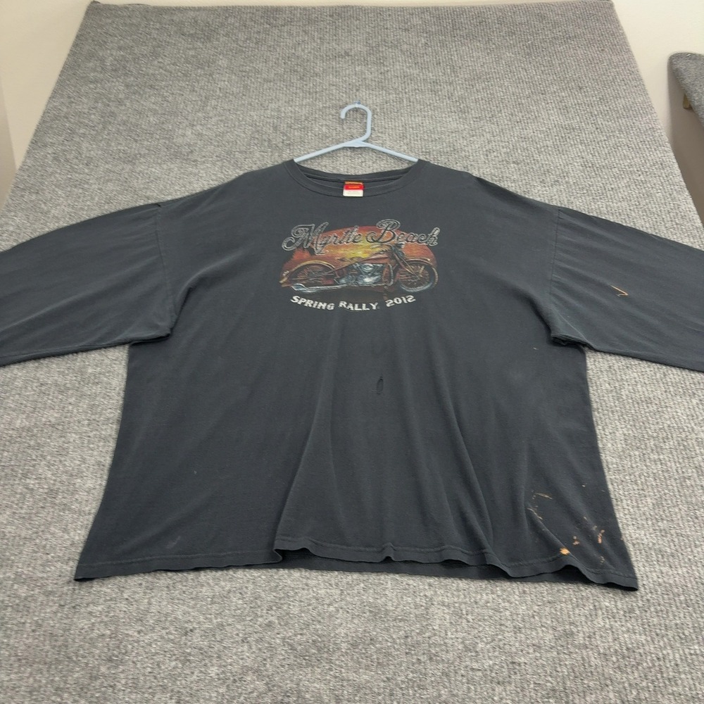 Myrtle Beach Hot Leathers T Shirt Mens 3XL Black Cotton Long Sleeve Rally Biker